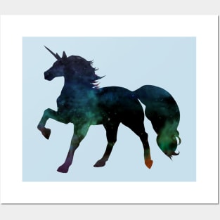 Galaxy Unicorn Silhouette Posters and Art